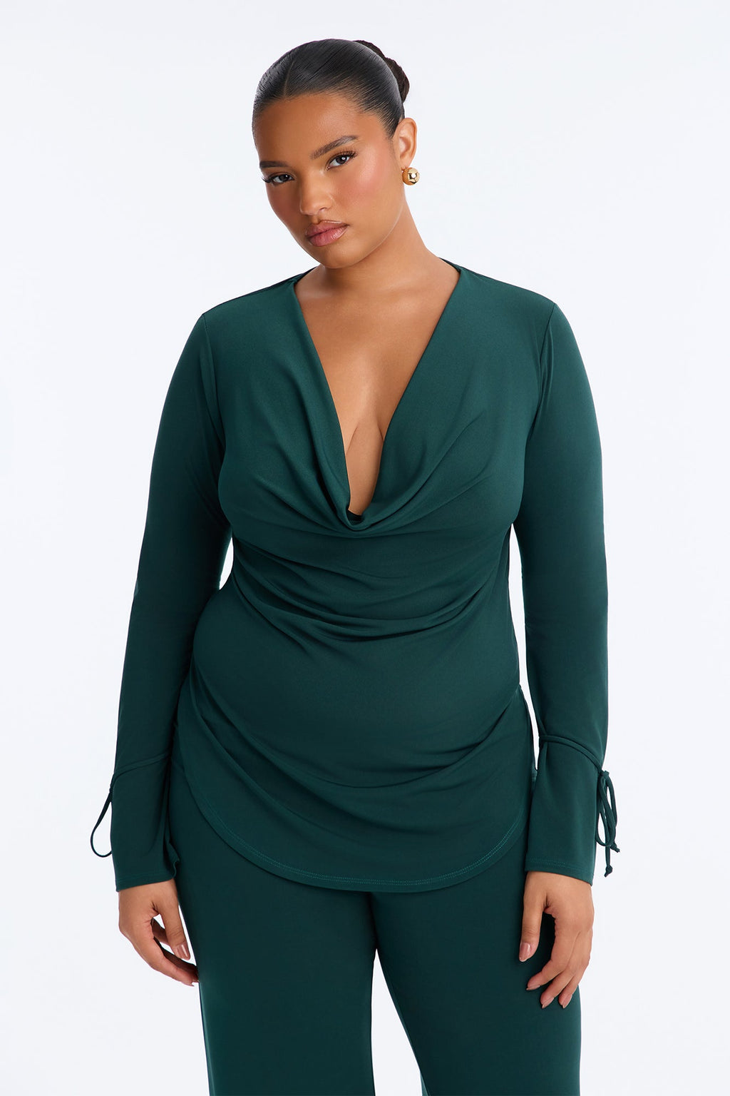 Melanie Cowl Neck Pant Set - Hunter