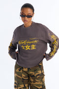 Main Character Status Long Sleeve Tee - Charcoal