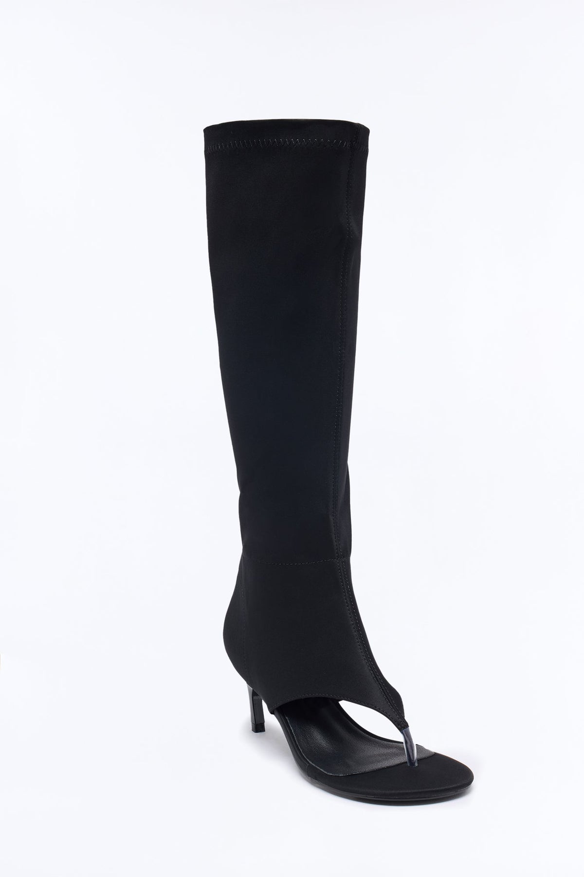 Perfect Pair Thong Heel Boots - Black