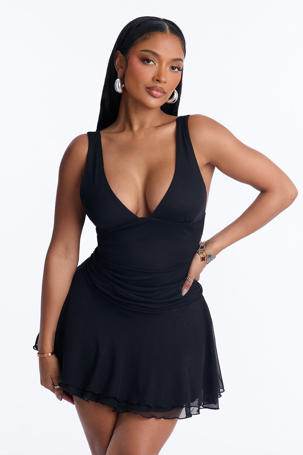 Loving Life Mesh Mini Dress - Black