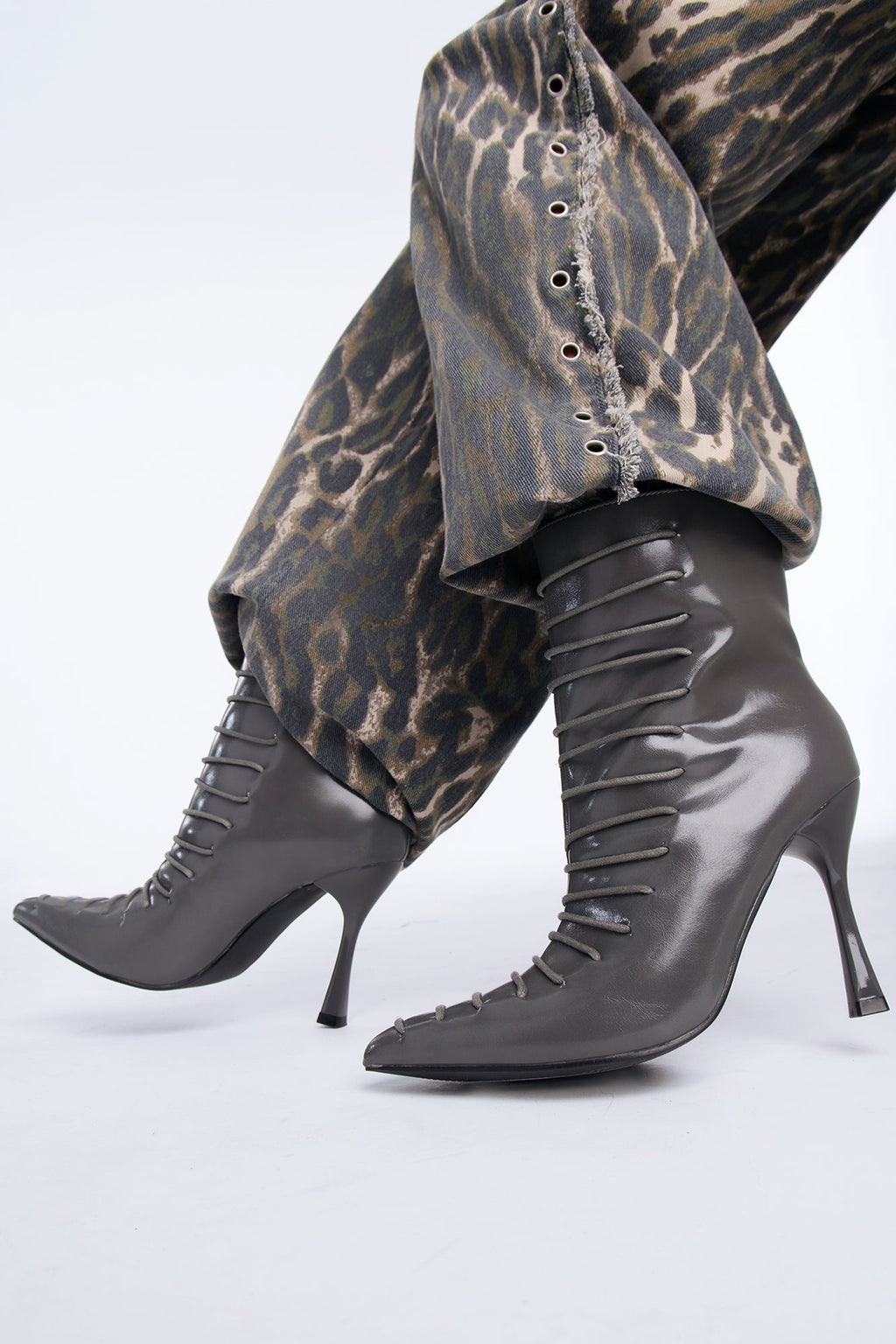 Too Real Heeled Booties - Charcoal