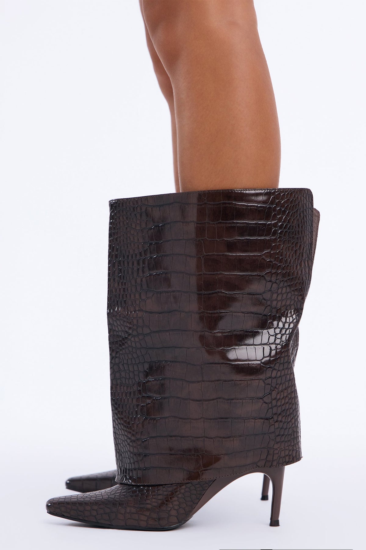 As You Should Overlay Heeled Boots - Brown