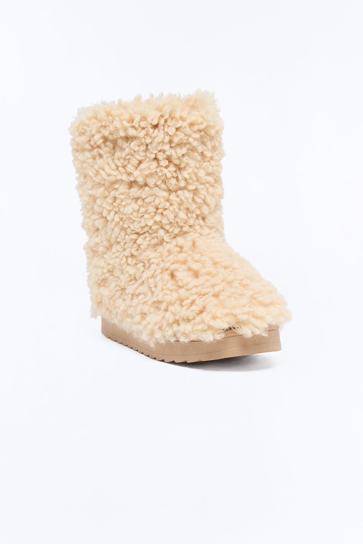 Winter Glow Faux Fur Booties - Tan