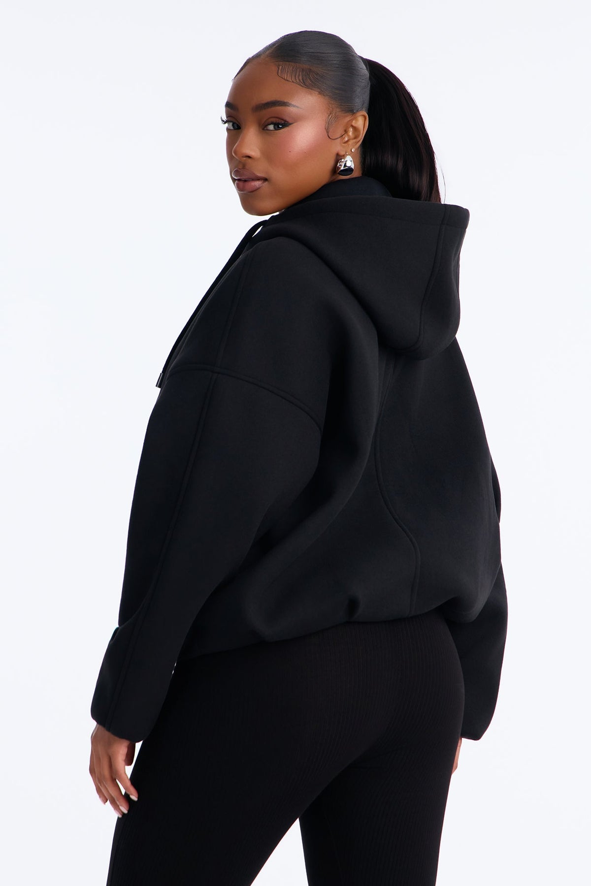 Layne Hooded Bomber Jacket - Black