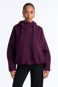 Layne Hooded Bomber Jacket - Burgundy