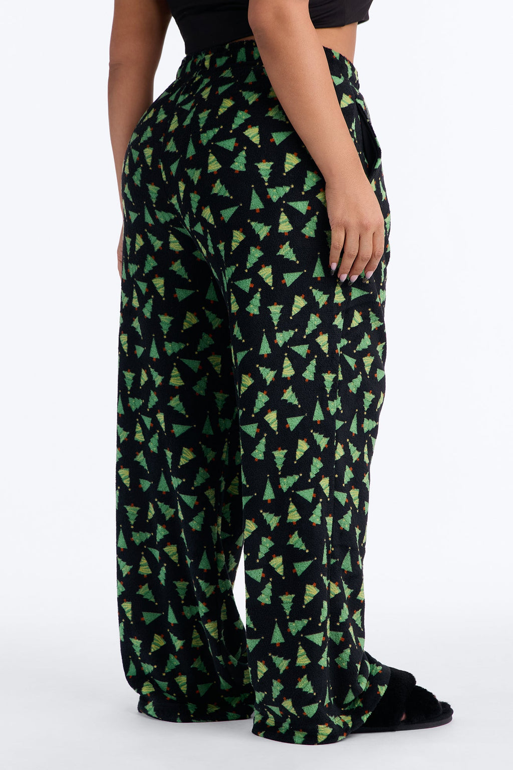 Christmas Trees Plush PJ Pants - Black/combo