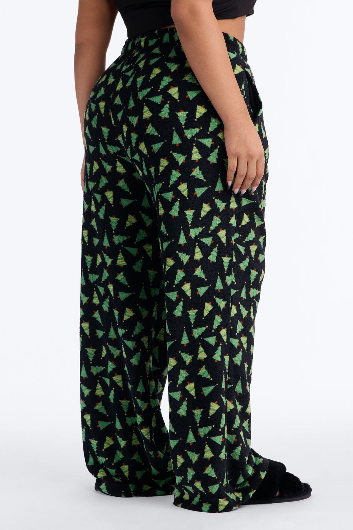Christmas Trees Plush PJ Pants - Black/combo