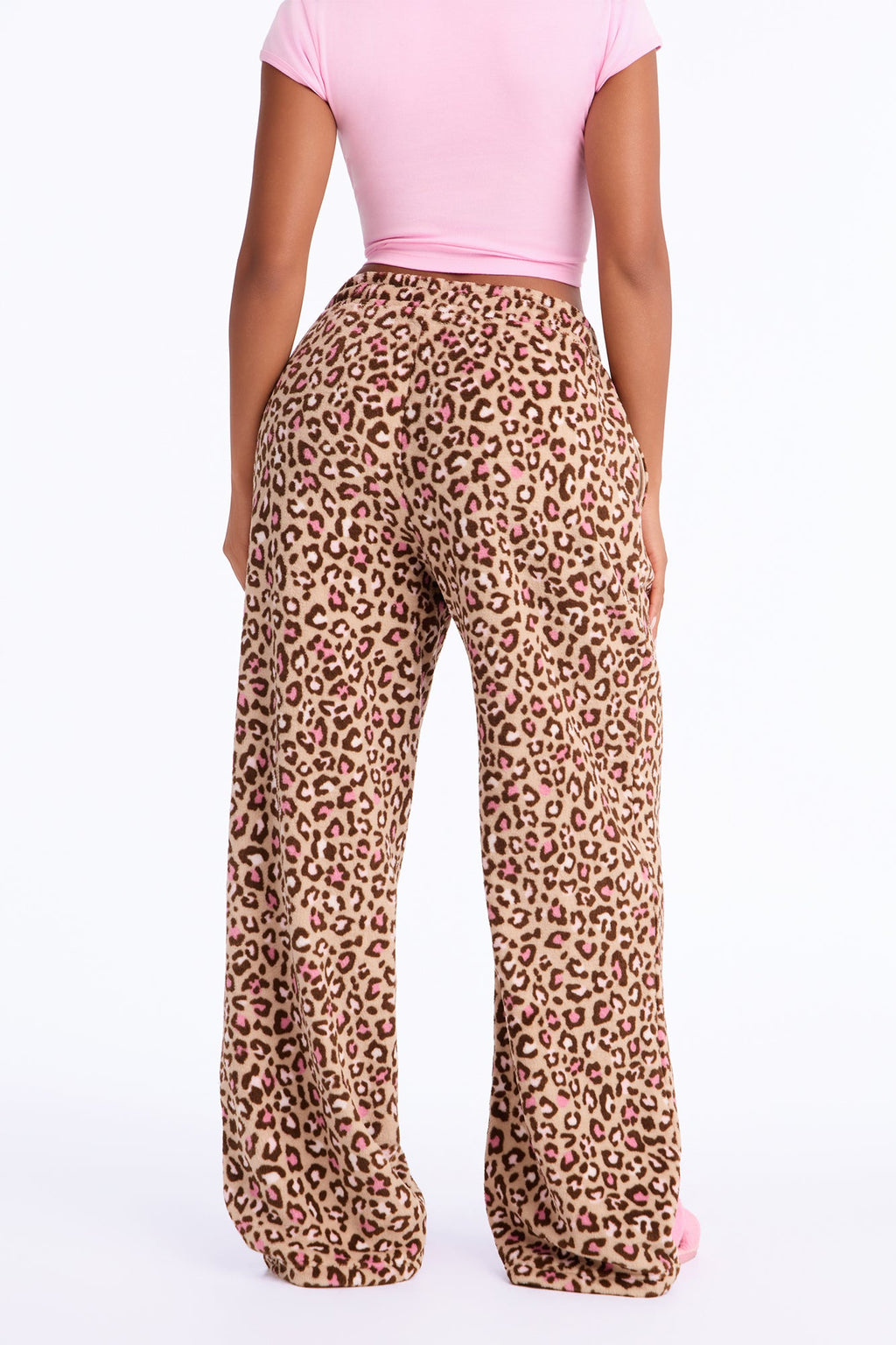 Take Me There Leopard Wide Leg Plush PJ Pant - Leopard