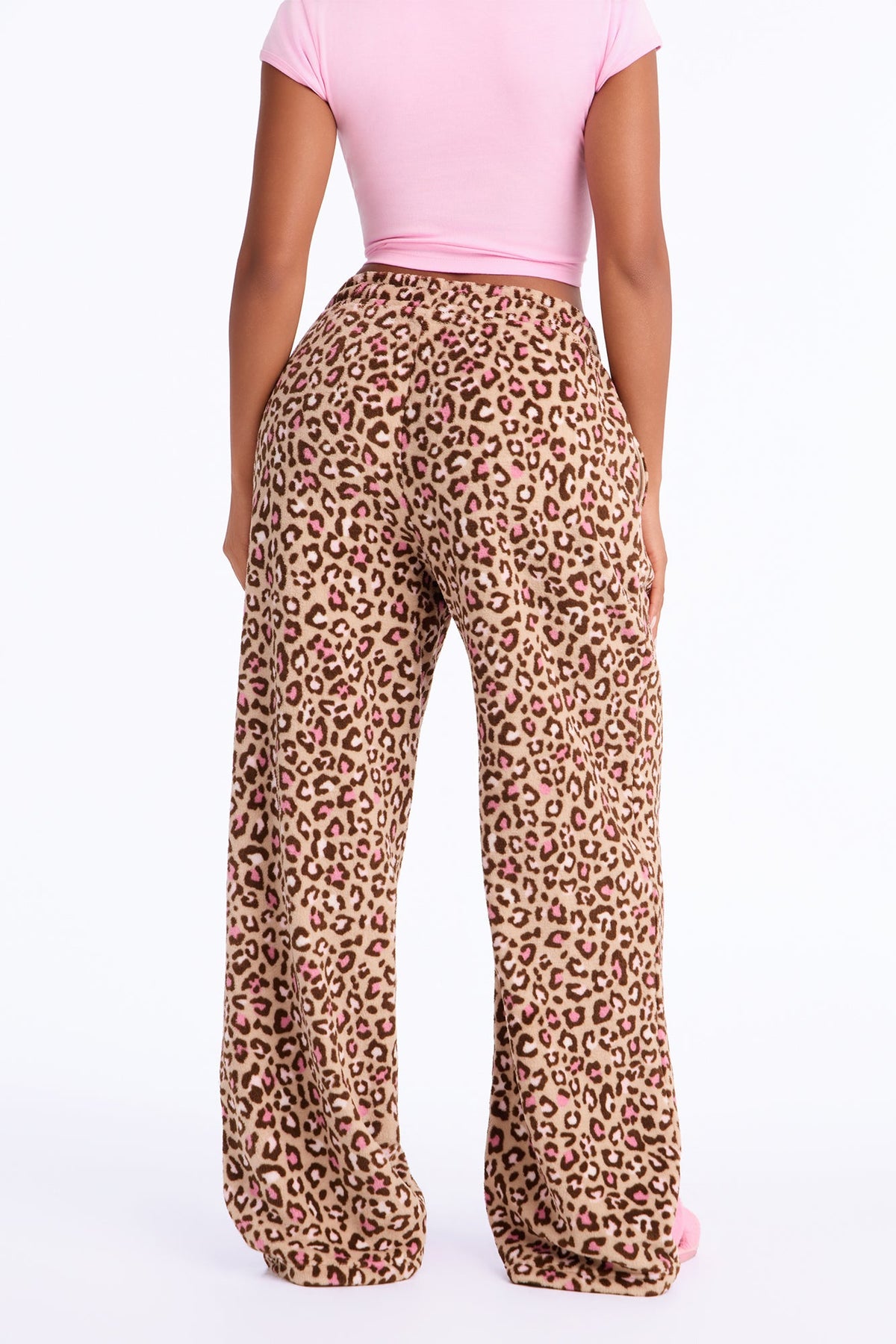 Take Me There Leopard Wide Leg Plush PJ Pant - Leopard
