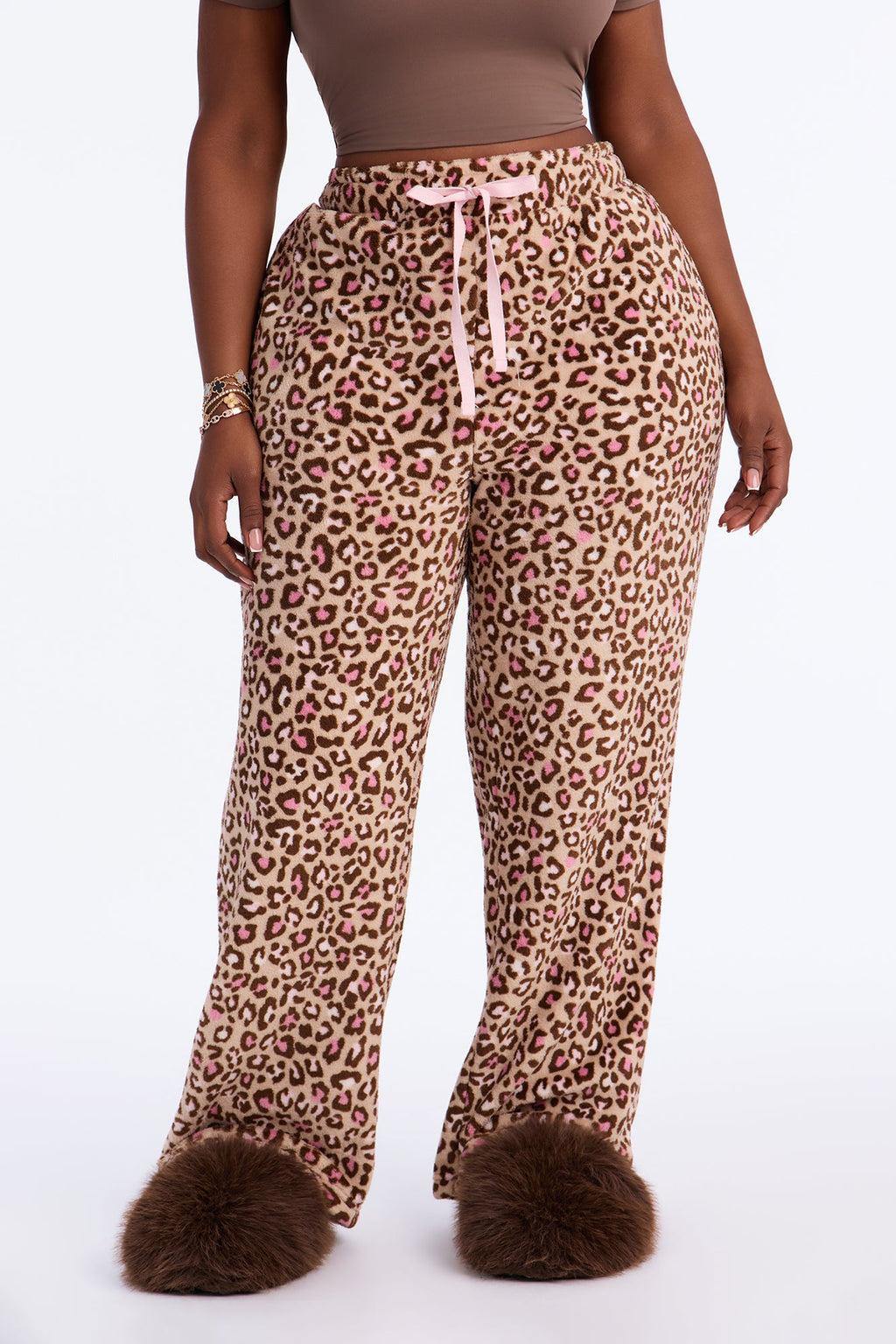 Take Me There Leopard Wide Leg Plush PJ Pant - Leopard