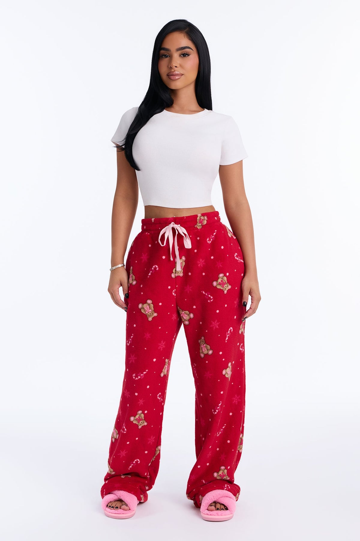 Snuggling This Season Plush PJ Pants - Red/combo