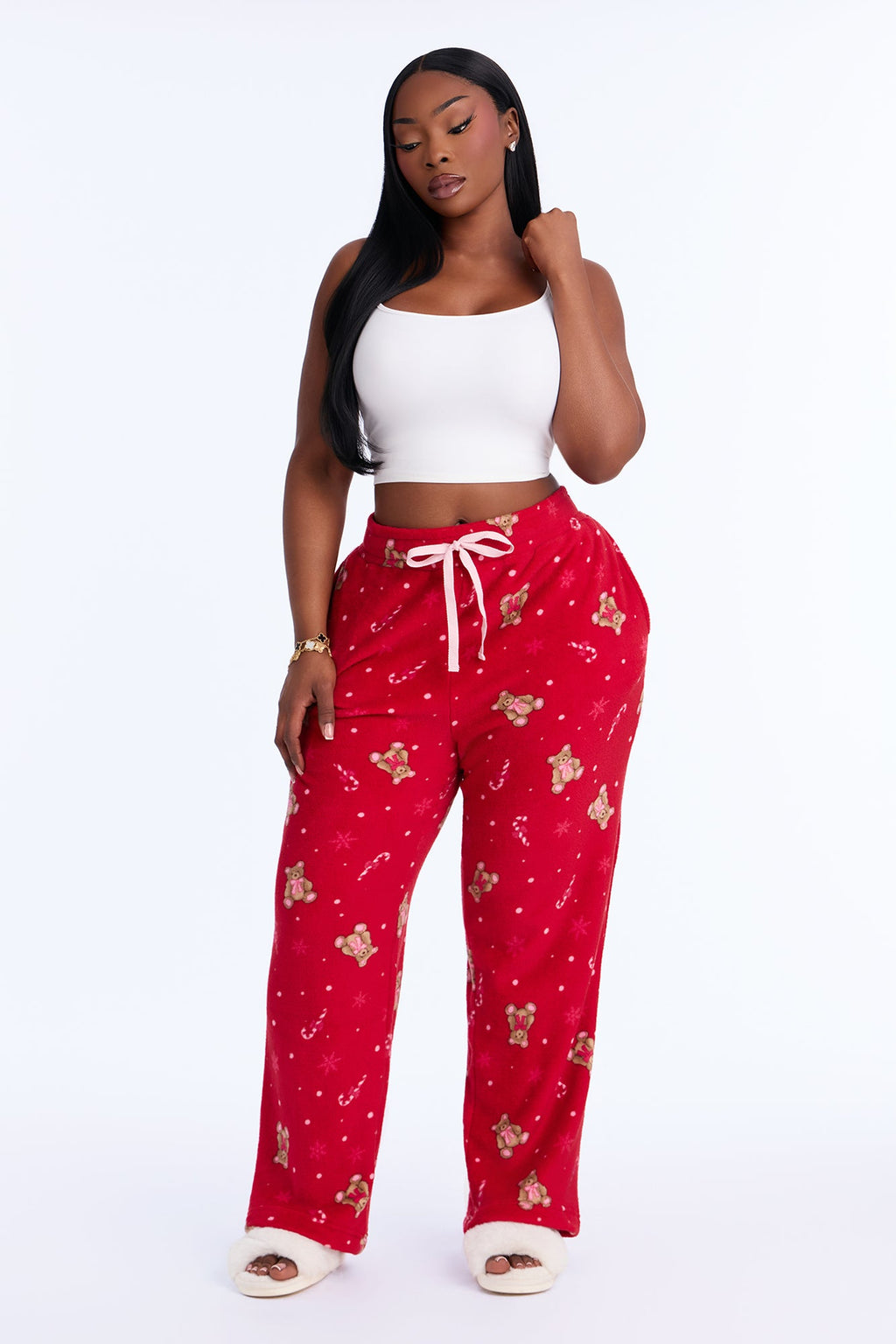 Snuggling This Season Plush PJ Pants - Red/combo