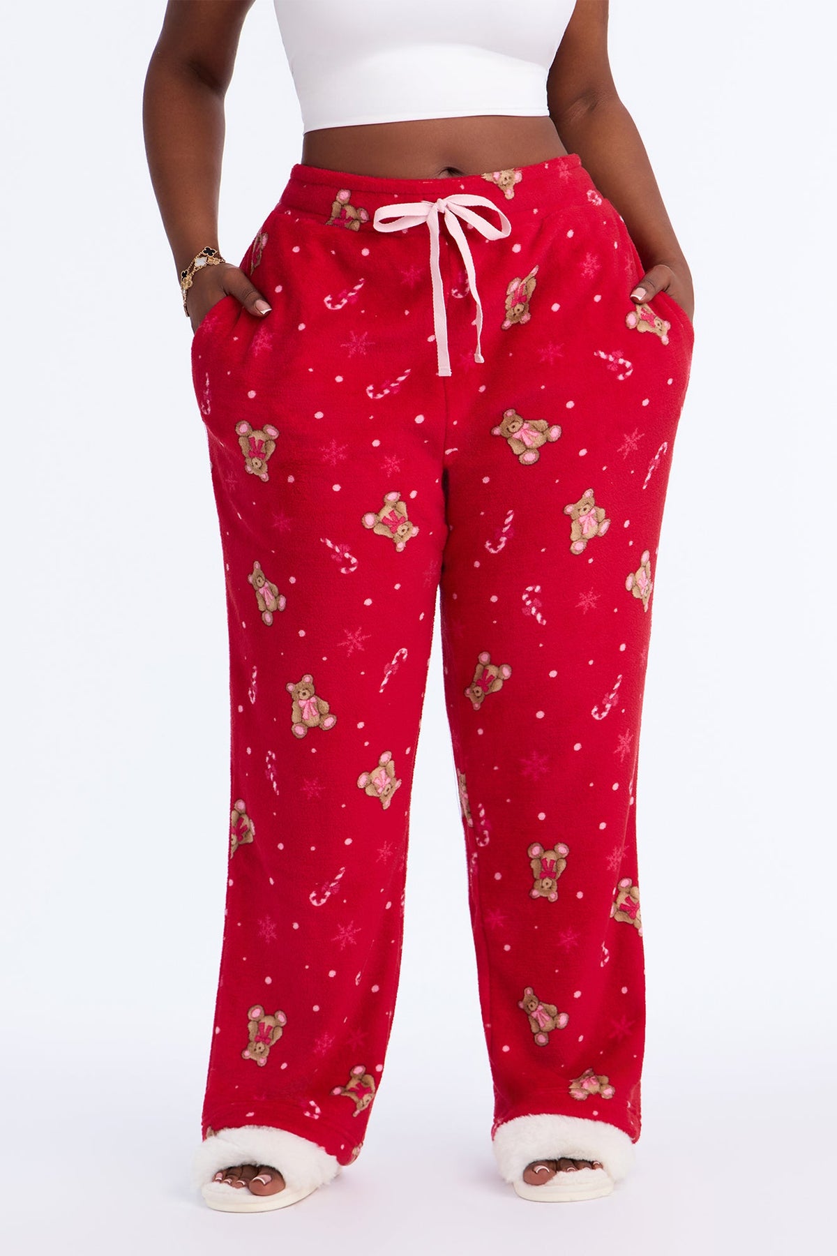 Snuggling This Season Plush PJ Pants - Red/combo