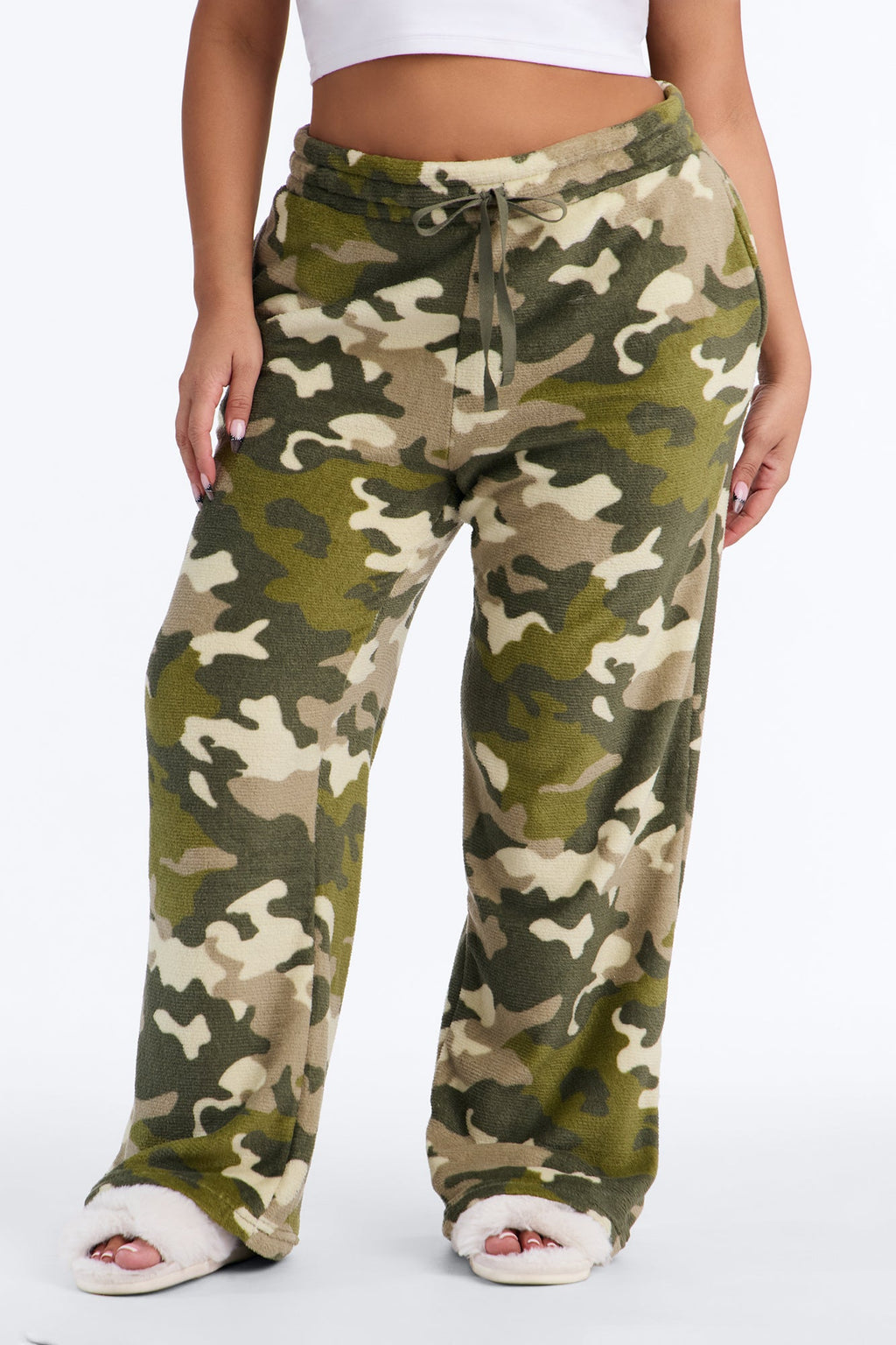 Can't Hide Camo Plush PJ Pant - Olive