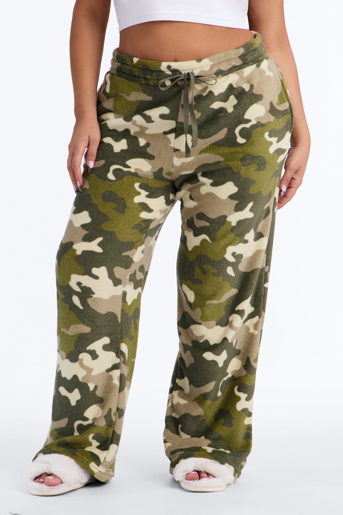 Can't Hide Camo Plush PJ Pant - Olive