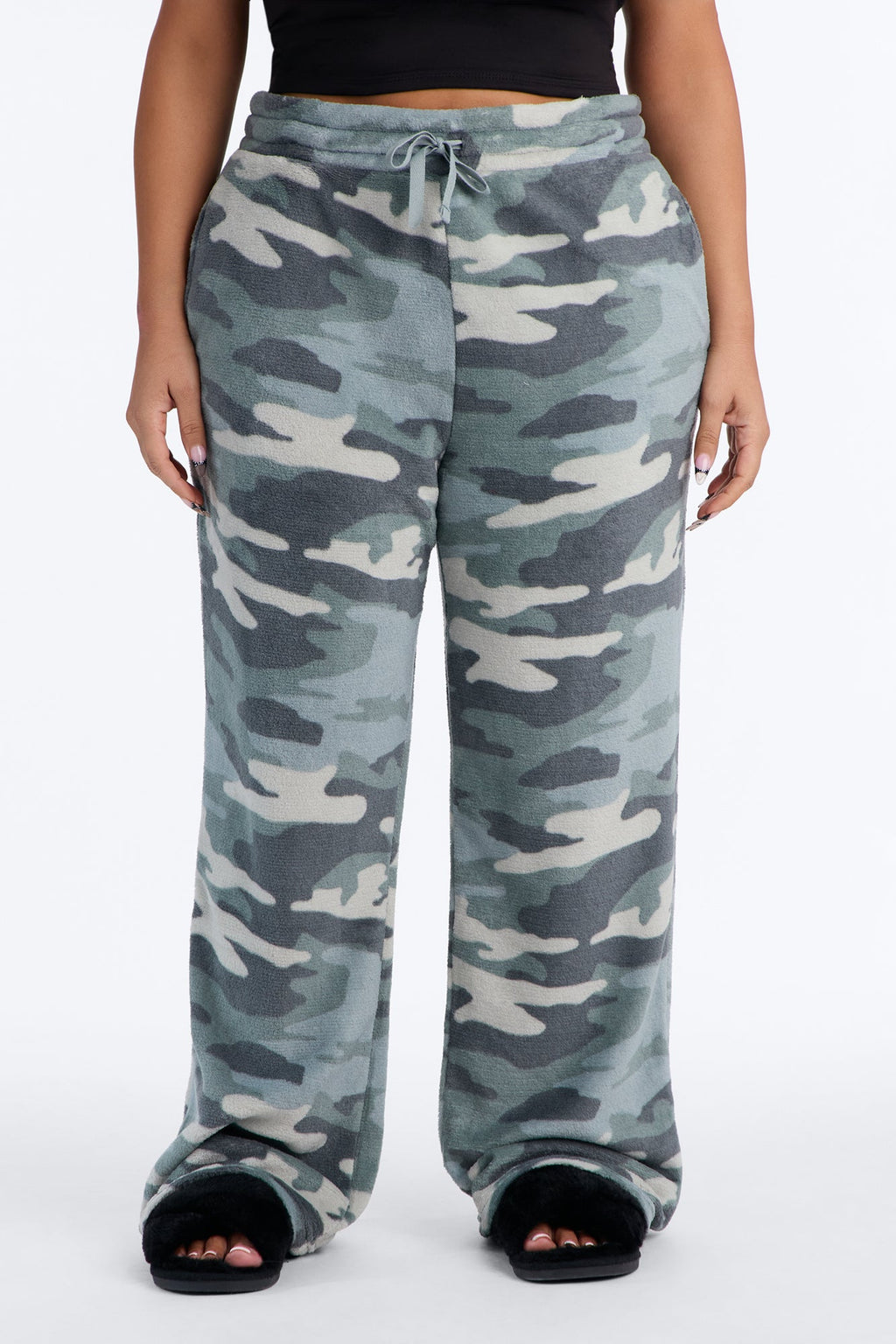 Can't Hide Camo Plush PJ Pant - Sage