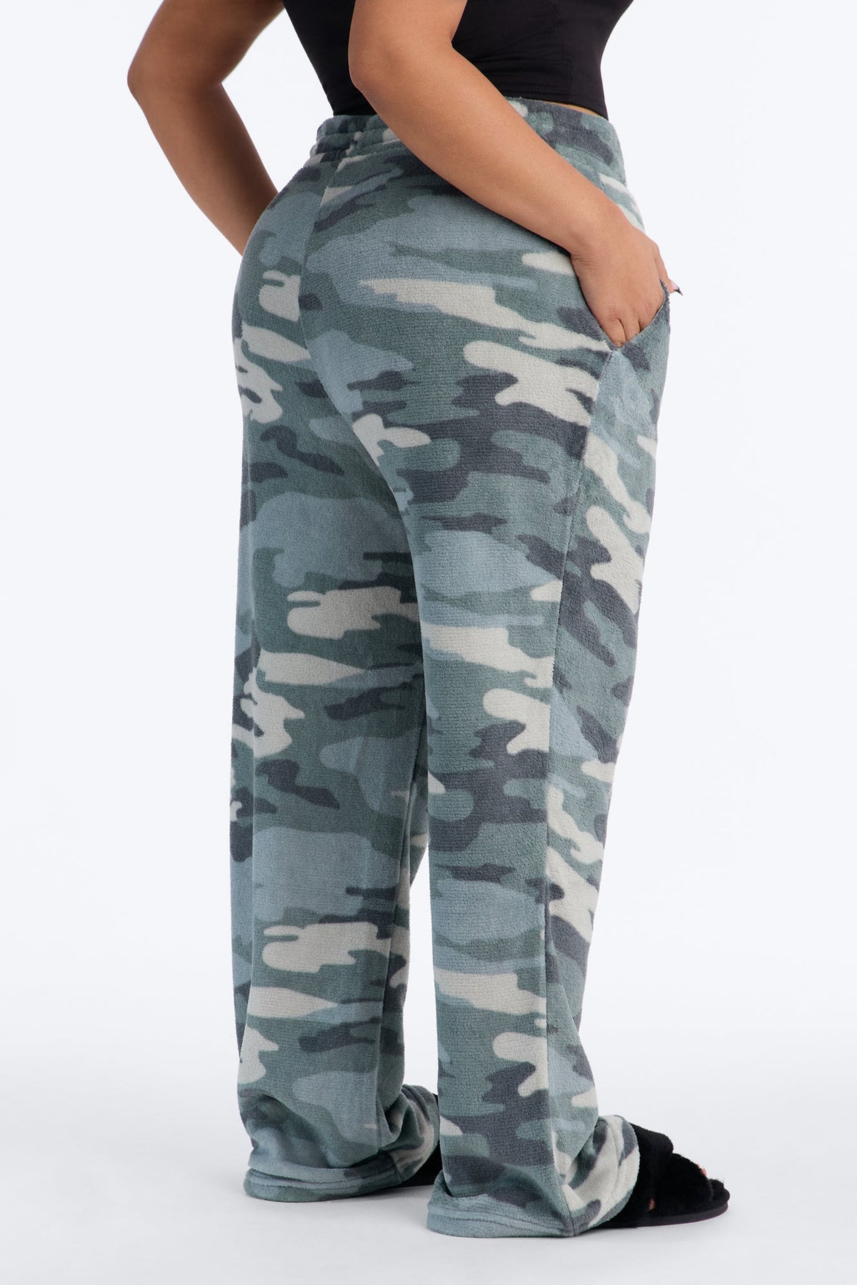 Can't Hide Camo Plush PJ Pant - Sage