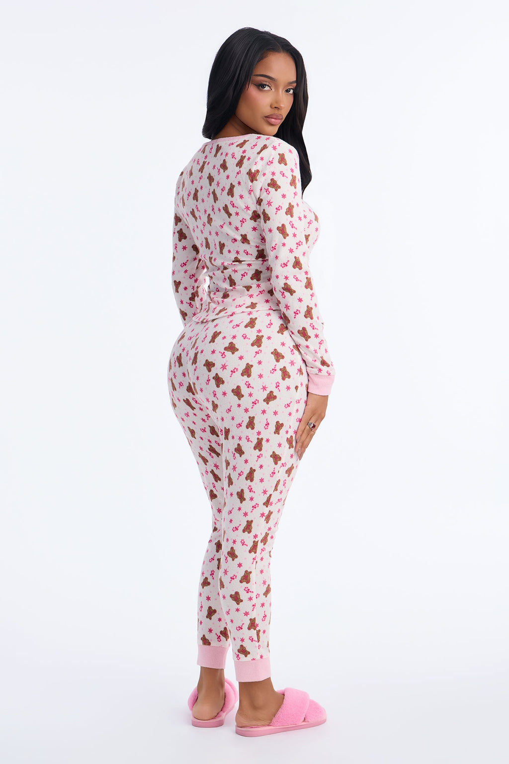 Bearing Gifts Waffle PJ Legging Pant Set - White/combo