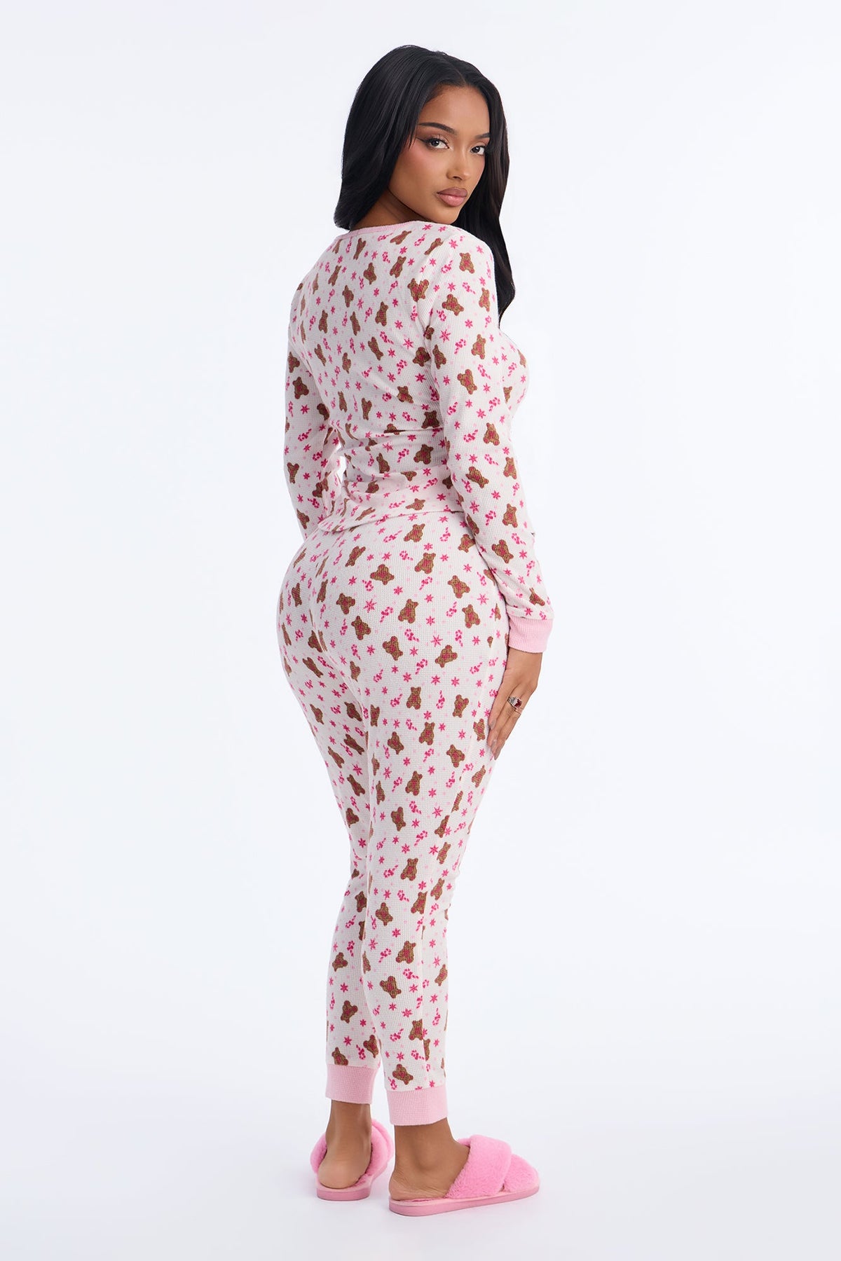 Bearing Gifts Waffle PJ Legging Pant Set - White/combo