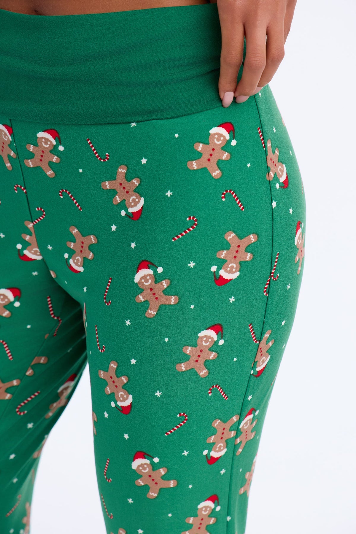 Sweet Treat Season Fleece Henley PJ Pant Set - Green/combo
