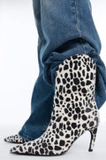 Mae Pointed Toe Booties - White/Black