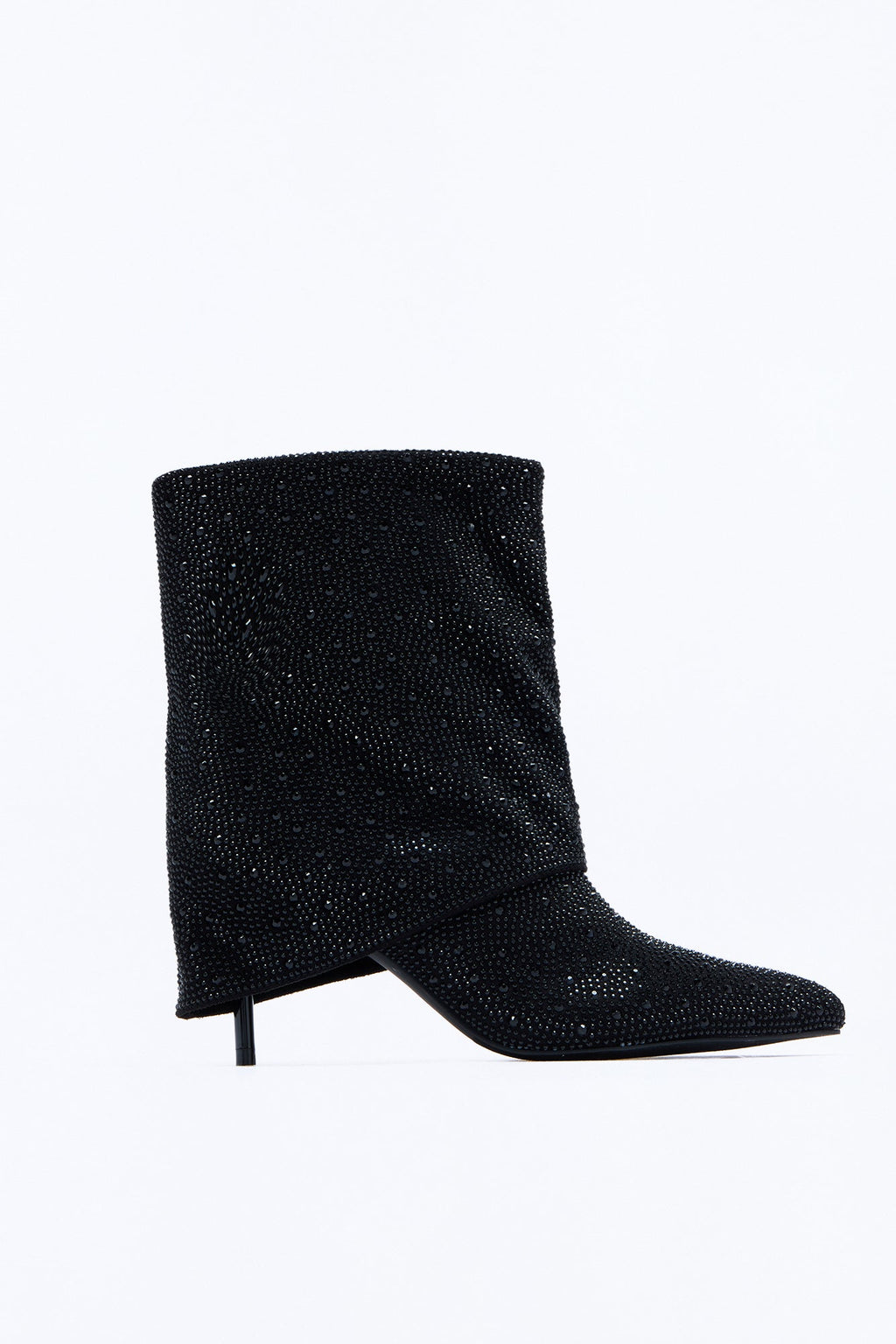 Take Your Time Overlay Heeled Booties - Black