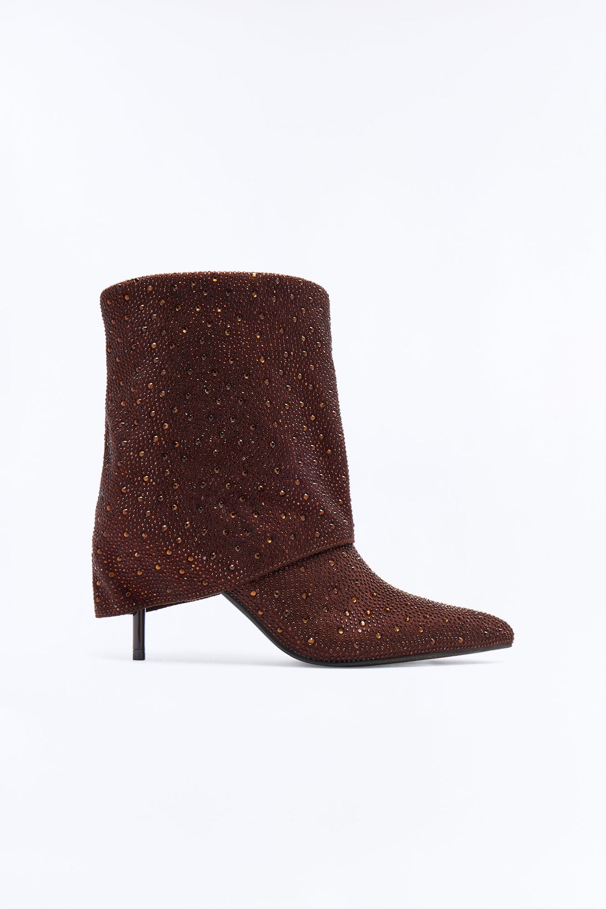 Take Your Time Overlay Heeled Booties - Chocolate