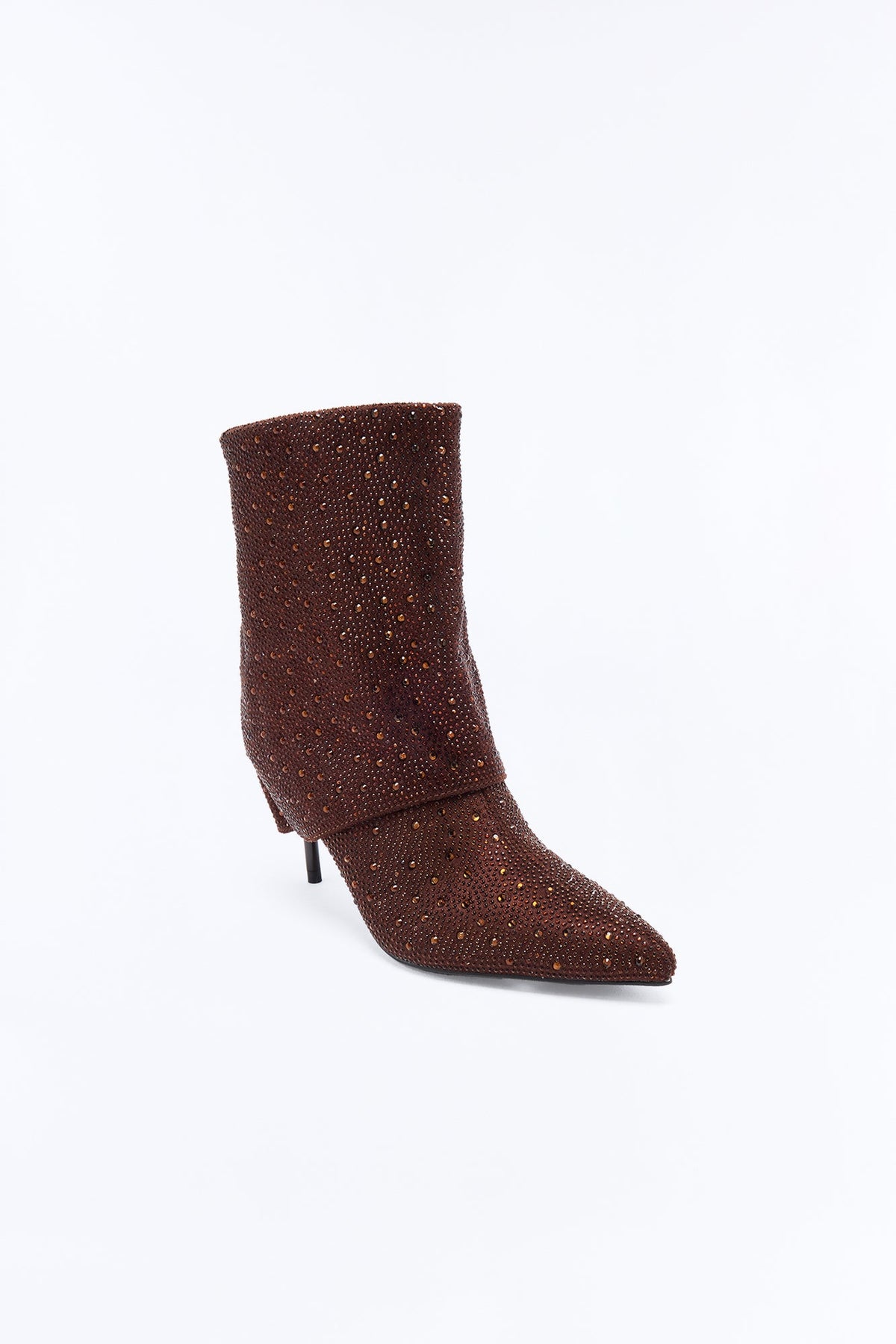 Take Your Time Overlay Heeled Booties - Chocolate
