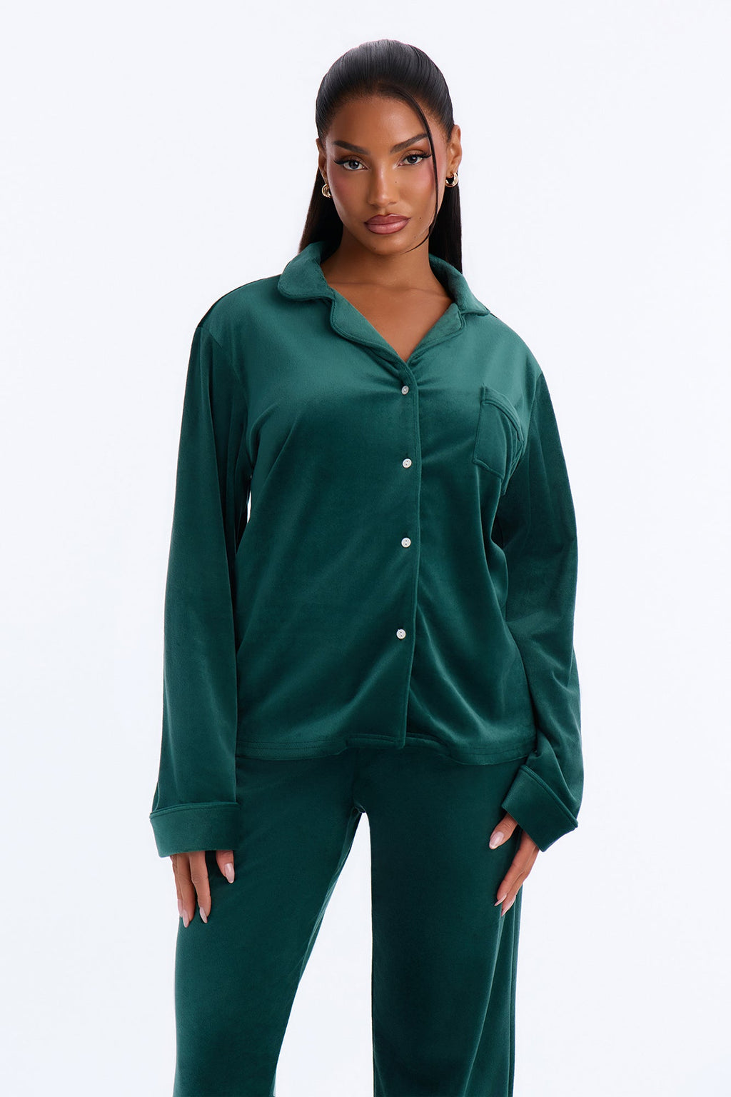 Softy For You Velour PJ Pant Set - Green