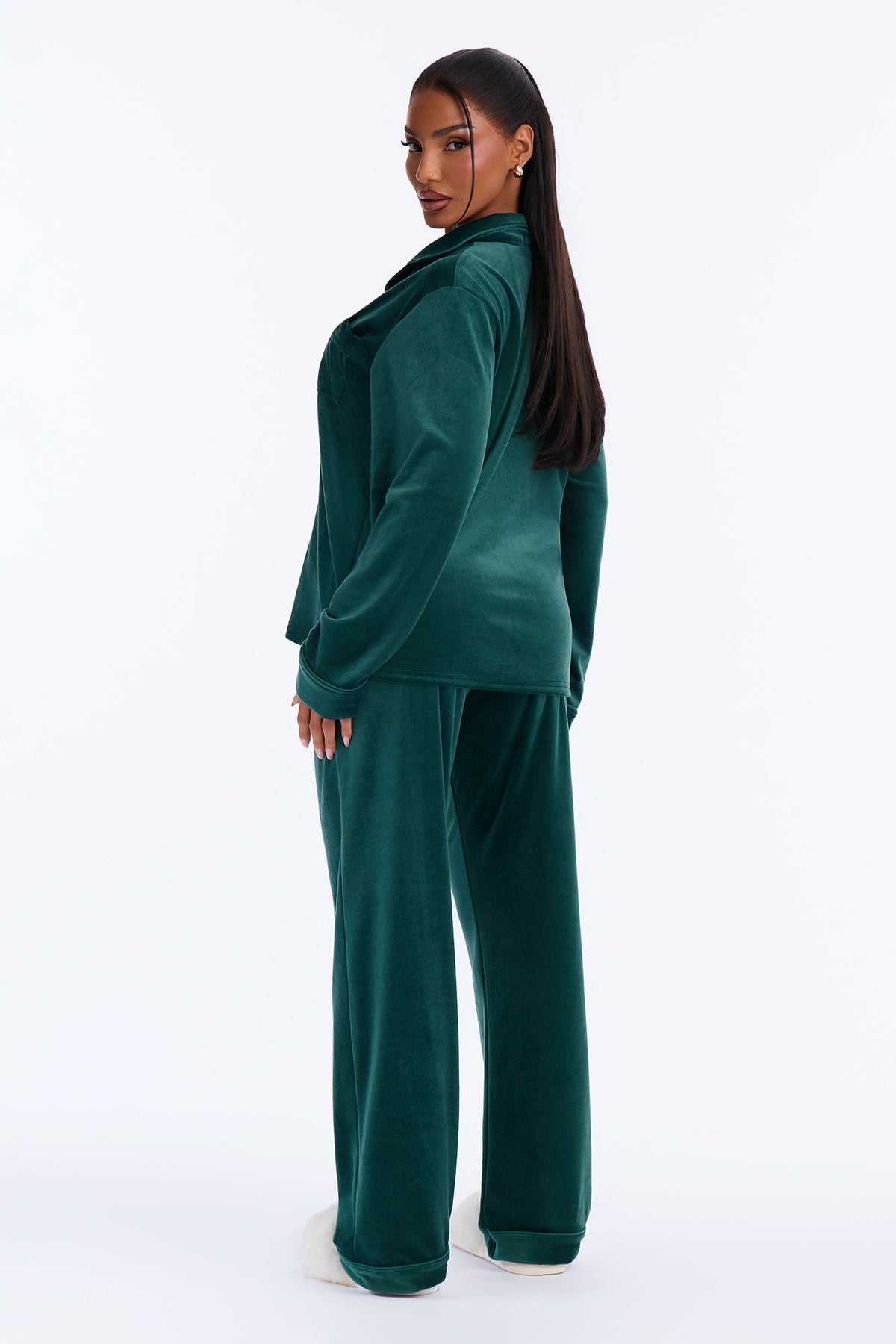 Softy For You Velour PJ Pant Set - Green