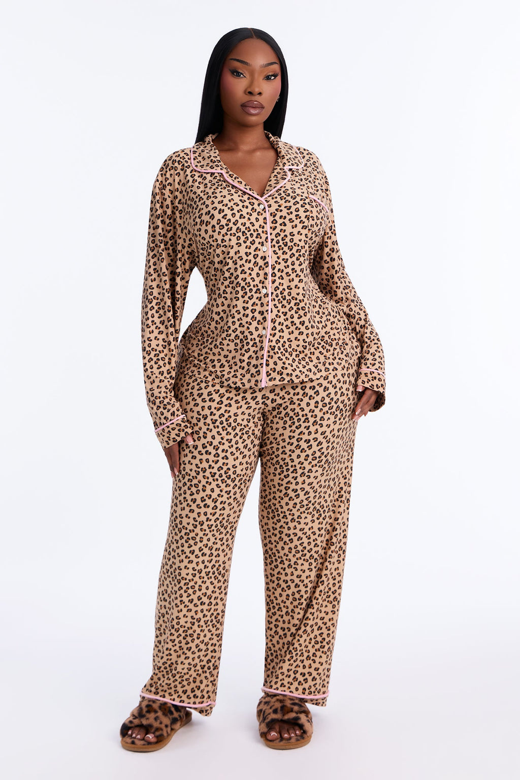 Queen Of Sleep Leopard PJ Pant Set - Leopard