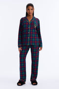 Stay In Bed Checkered PJ Pant Set - Blue/combo