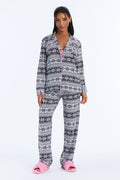 Christmas Tree Lane PJ Pant Set With Bralette - Black/combo