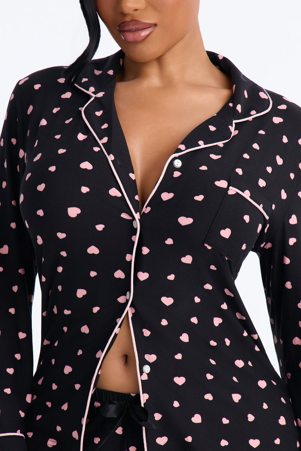 Tucked In Tight Long Sleeve PJ Pant Set - Black/combo