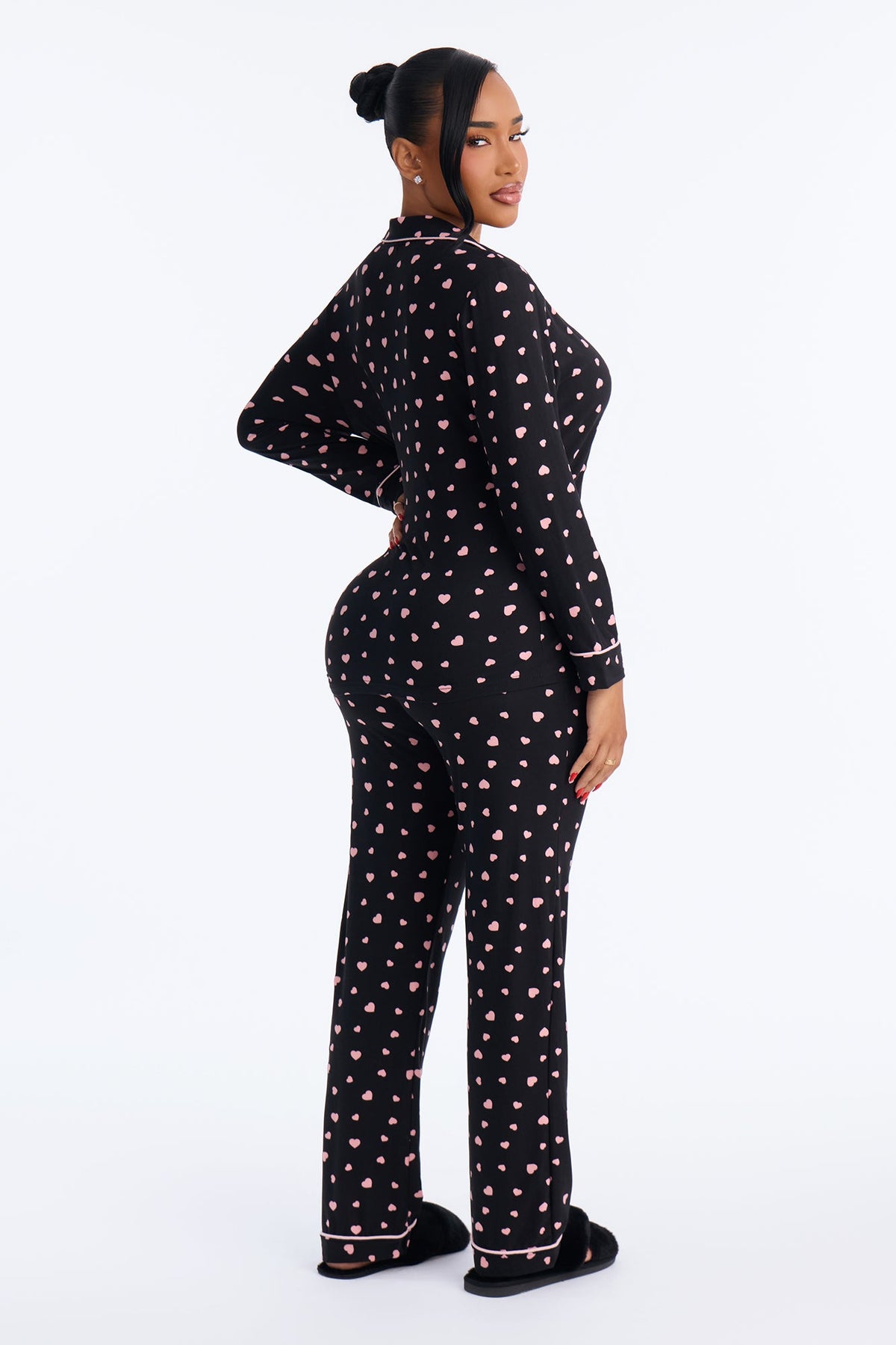 Tucked In Tight Long Sleeve PJ Pant Set - Black/combo