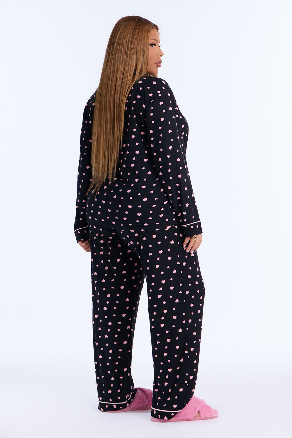Tucked In Tight Long Sleeve PJ Pant Set - Black/combo