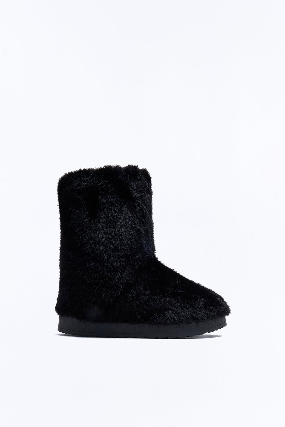 Chill Factor Faux Fur Booties - Black