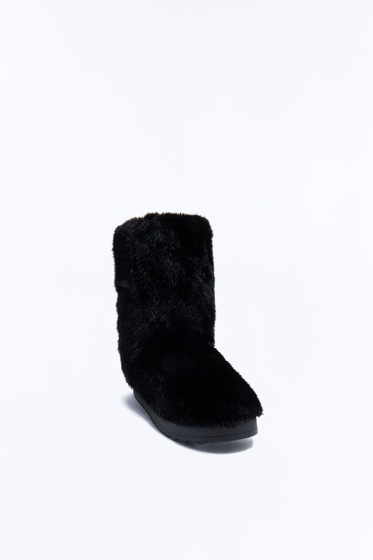 Chill Factor Faux Fur Booties - Black