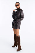 Makayla Knee High Heeled Boots - Chocolate