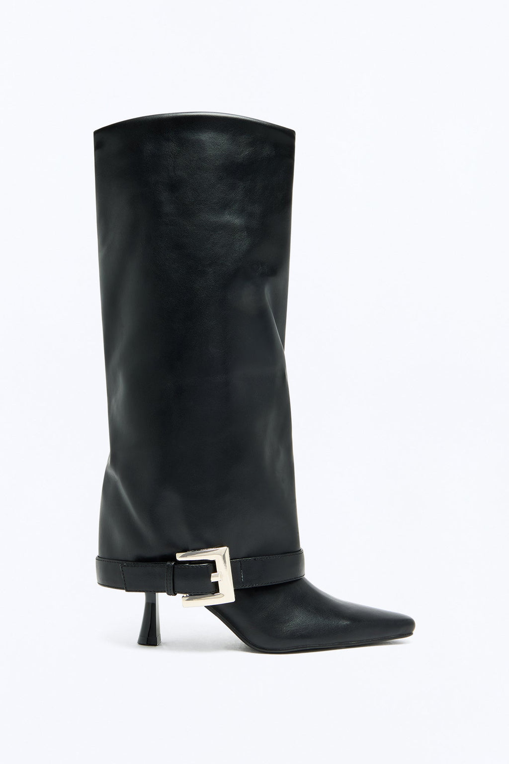 Good Things Only Overlay Heeled Boots - Black