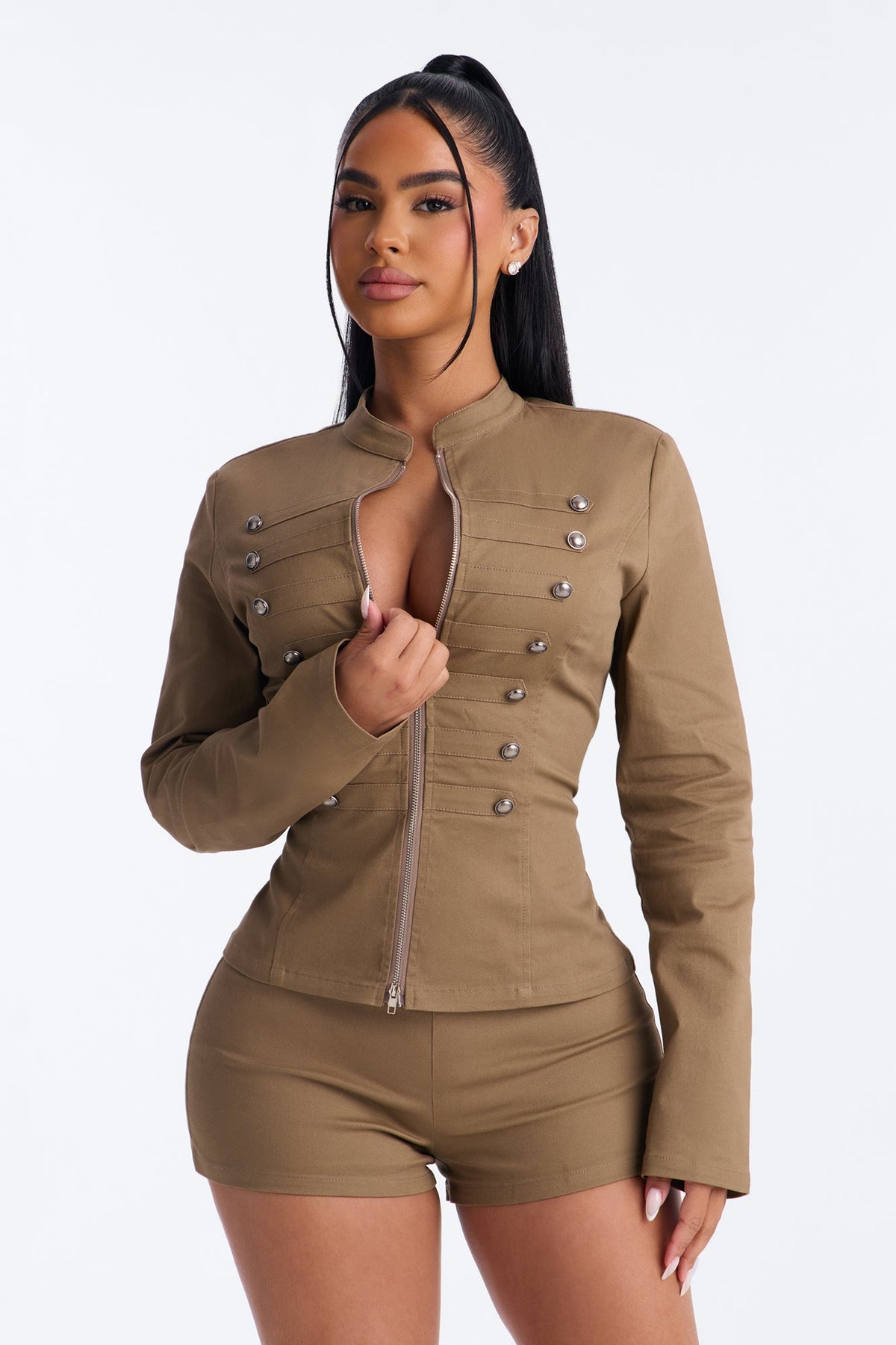 Utility But Make It Cool Short Set - Brown