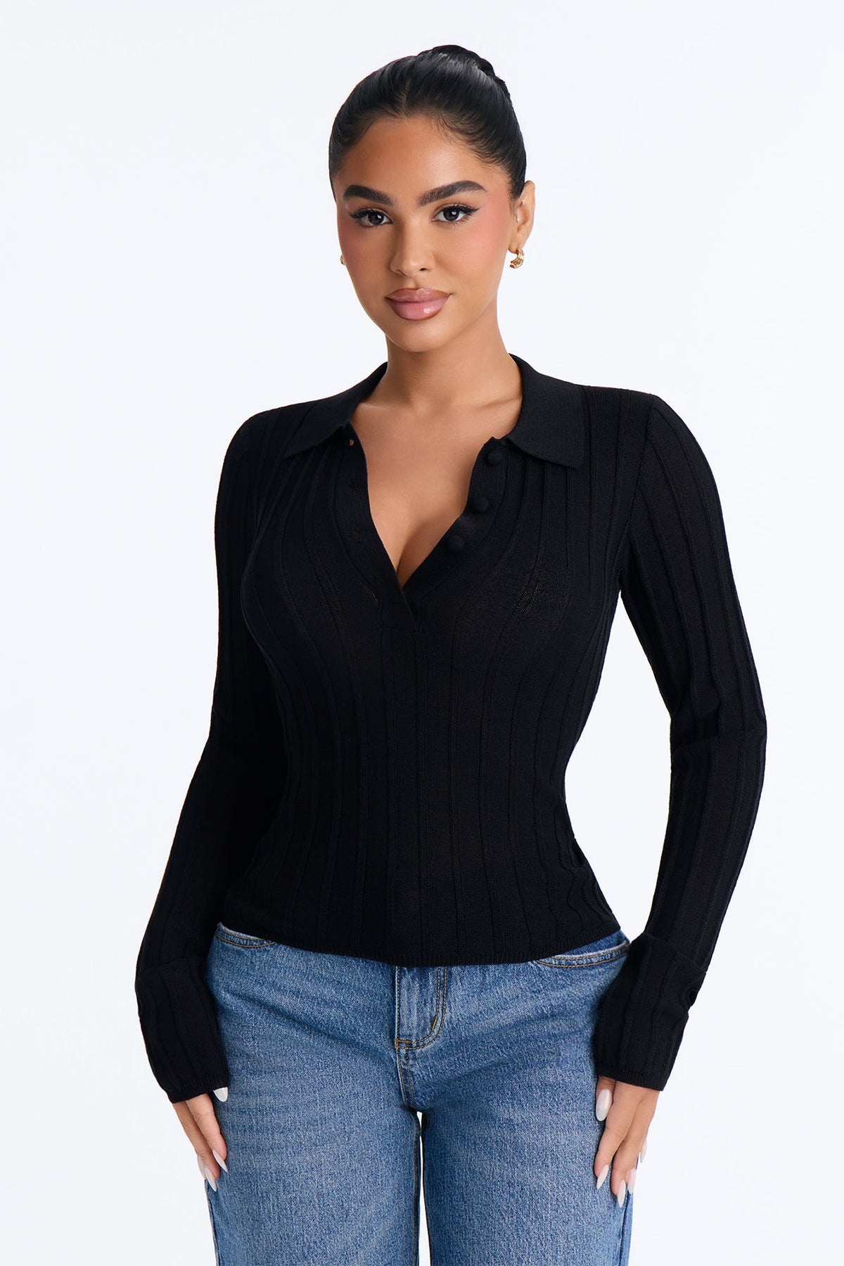 Keep It Coming Sheer Pullover Sweater - Black