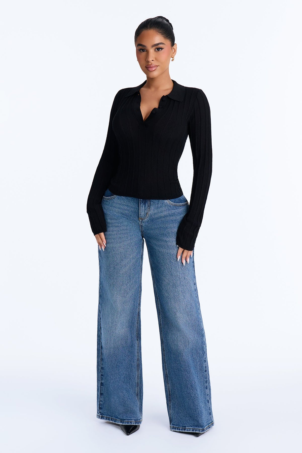 Keep It Coming Sheer Pullover Sweater - Black