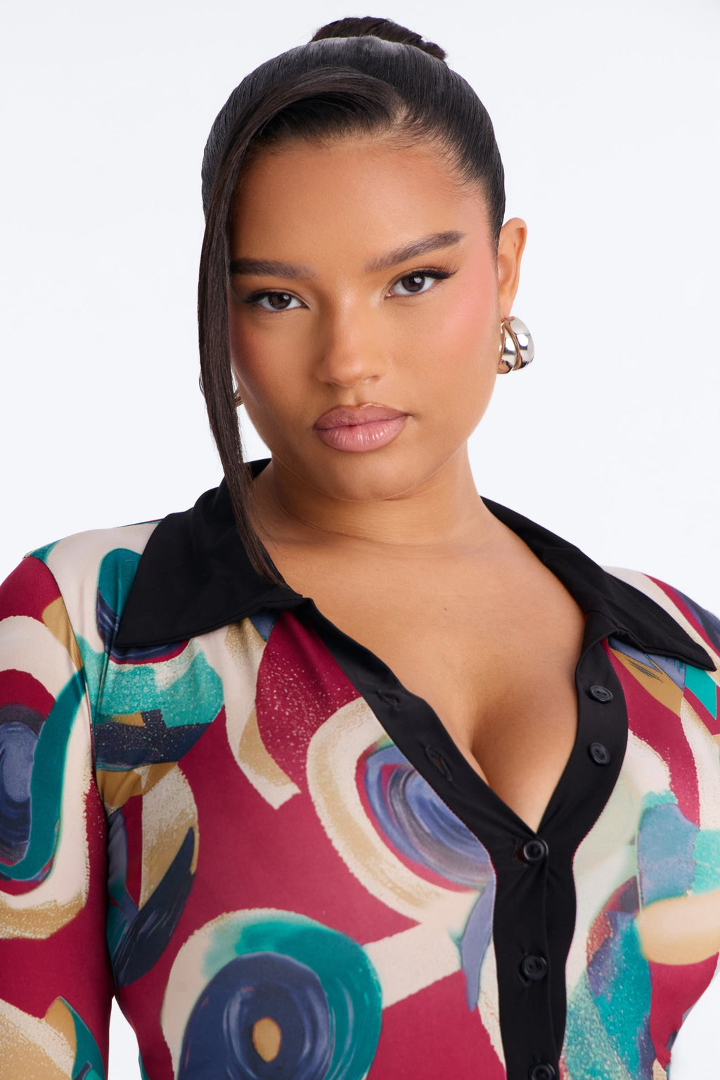 Modern Day Art Midi Dress - Multi Color