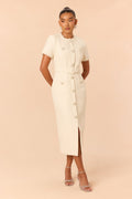 Melanie Tweed Midi Dress - Ivory