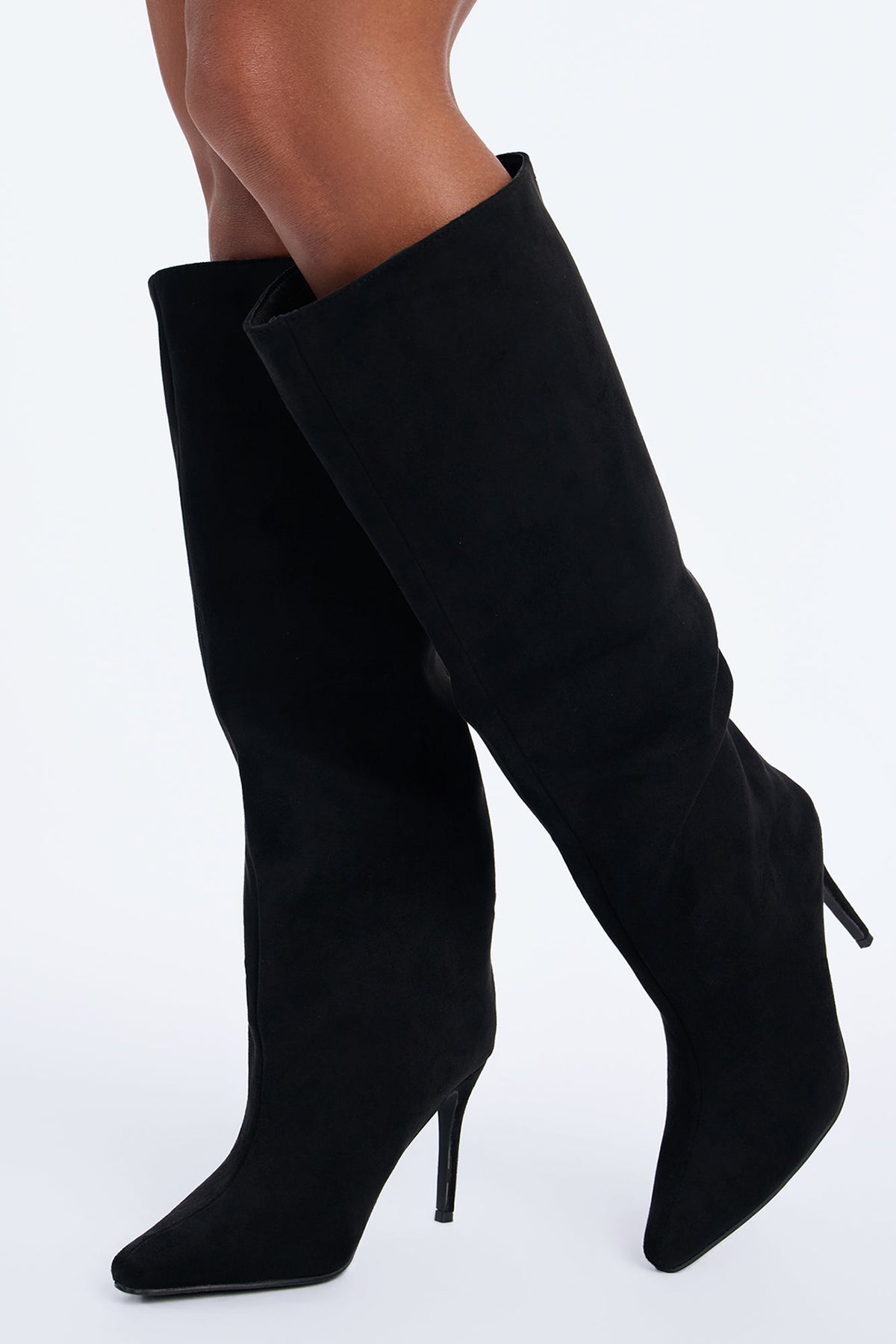 Medusa Thigh High Heeled Boots - Black
