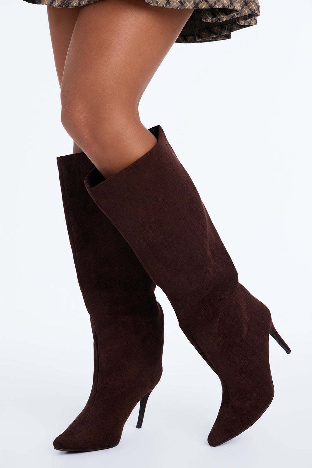 Medusa Thigh High Heeled Boots - Chocolate