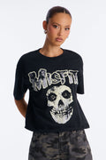 Misfits Iconic Logo Oversized Tee - Black