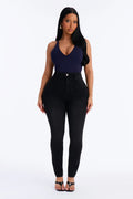 Double Meaning High Rise Stretch Skinny Jeans - Black Wash