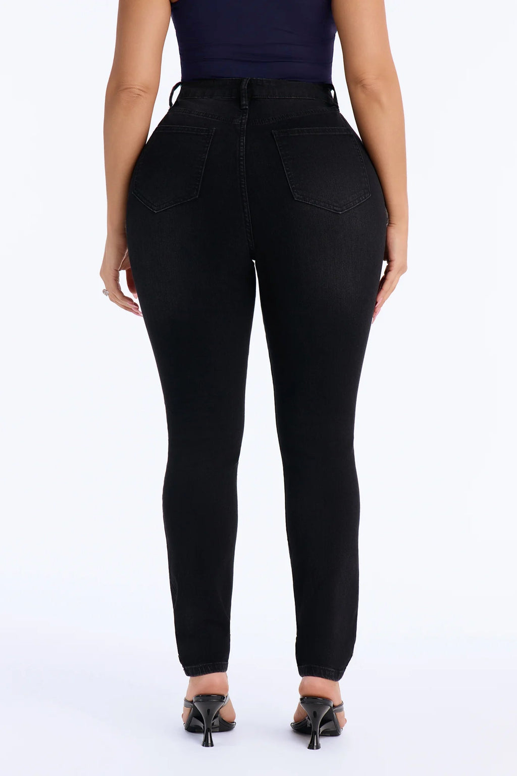 Double Meaning High Rise Stretch Skinny Jeans - Black Wash